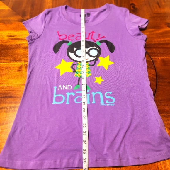Stupid Factory Beauty and Brains Shirt - Picture 2 of 6